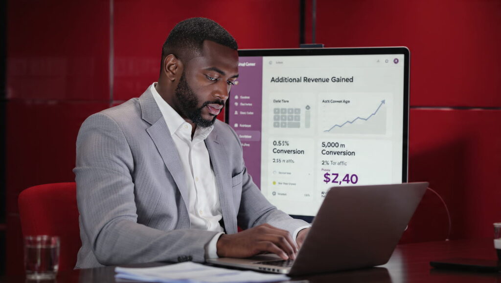 CRO ROI calculator Nigeria showing 0.5% vs 2% conversion revenue in Naira