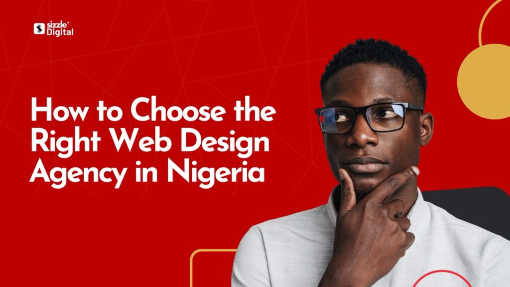 Sizzle Digital blog banner with thoughtful man in glasses on red background