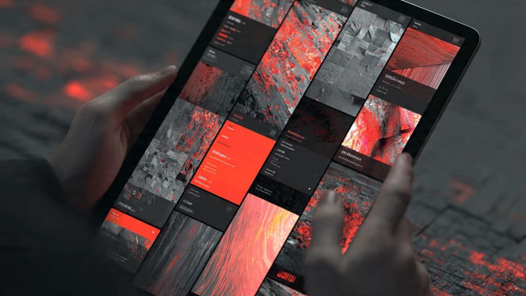 Nigerian business owner reviewing web design portfolios in Lagos on tablet for mobile responsiveness and performance.