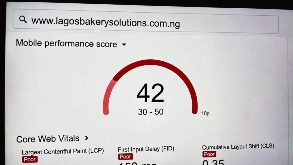 slow website Nigeria issues Google PageSpeed Insights mobile score diagnostic