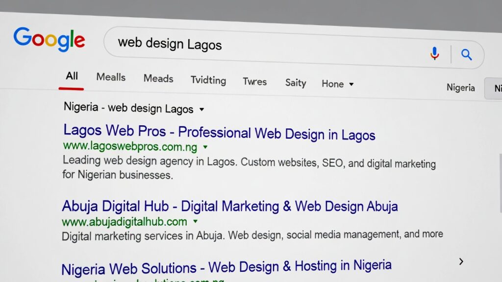 SEO traffic leads Nigeria local keyword ranking Google search results