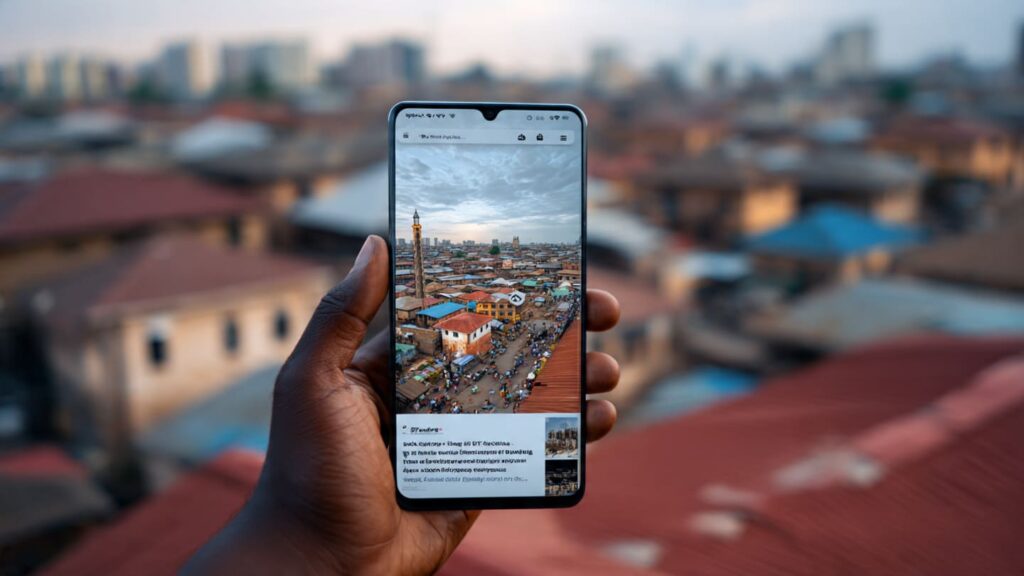 Nigerian small business website built by Sizzle Digital on Android phone — mobile-first design