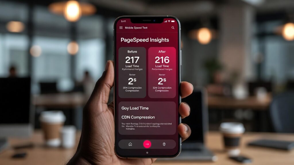 Mobile speed optimization Nigerian business website 2-second load time CDN compression 2026